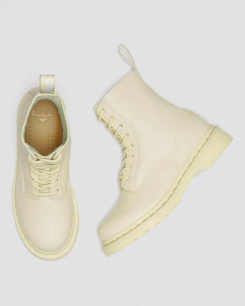 Women's Dr Martens 1460 Pascal Mono Lace Up Boots Cream | AU 188UZG